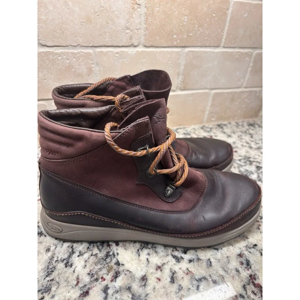Chaco Ember‎ Leather Hiking Boots Women's 8 Mahogany Burgundy Gorpcore
